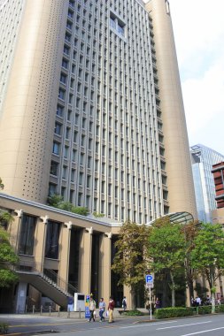 Yürüyen yolcularla dolu Tokyo Bulvarı