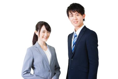 Beyaz arka plan üzerinde izole iş Çift