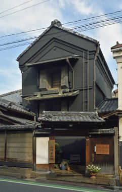 Japonya, Kawagoe 'deki güzel Ichibangai Caddesi..