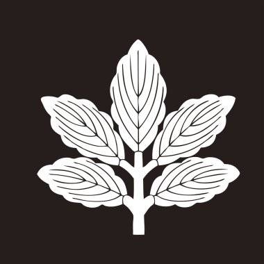 Geleneksel Japon aile arması logosu çizimi, çiçek elementleri