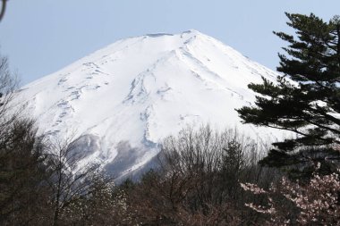 Japonya 'da kışın güzel Fuji dağı