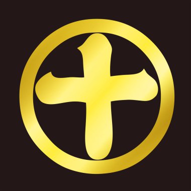 Geleneksel Japon aile arması logosu altın rengi gösteriyor