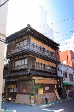 Eski geleneksel Japon mimari detayı. 