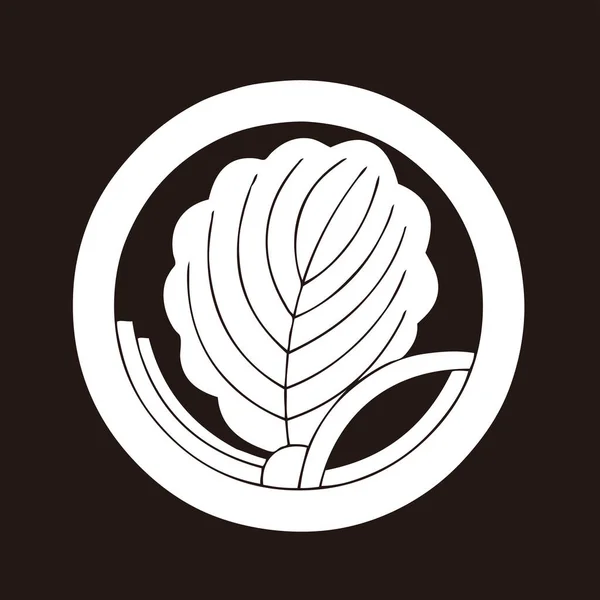 Tradizionale Famiglia Giapponese Stemma Logo Illustrazione Elementi Floreali — Foto Stock