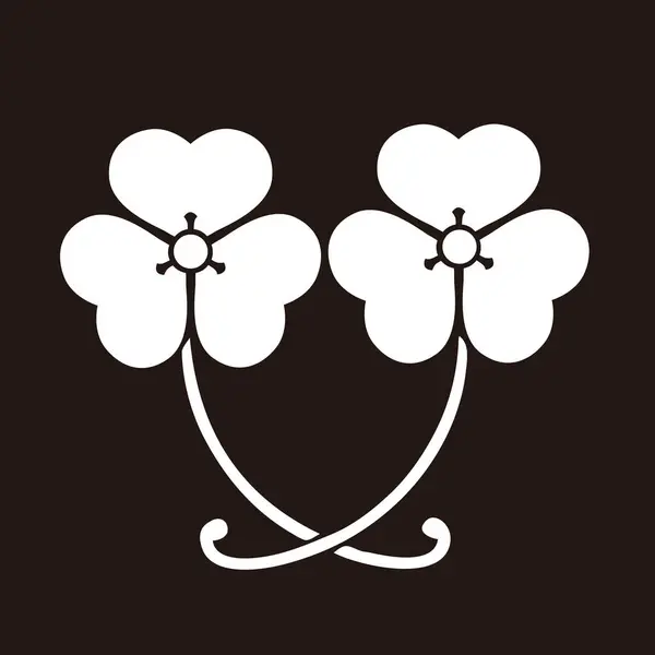 Traditional Japanese Family Crest Logo Illustration Floral Elements — Stock Photo, Image