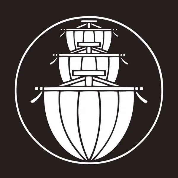 Traditional Japanese Family Crest Logo Illustration — Stock Photo, Image
