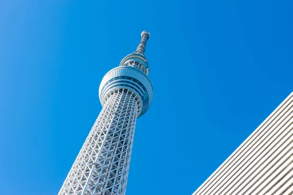 東京スカイツリー タワーアップビュー 東京スカイツリーのボトムビュー — ストック写真