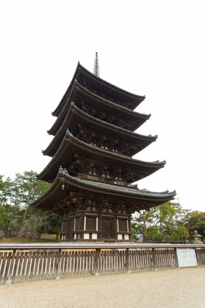 Torre Madera Templo Kofukuji Nara Japón — Foto de Stock