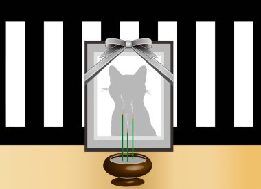 Ahşap bir çerçevede evcil kedi portresi