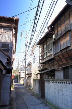 Eski geleneksel Japon mimari detayı. 