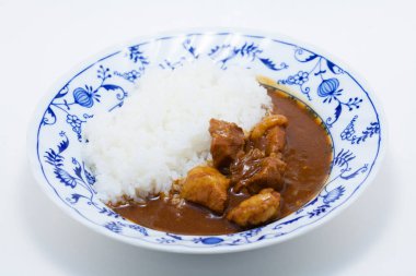 Lezzetli Japon körili pilavı ve domuz eti.