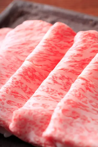 Close View Delicious Slices Wagyu Beef — Stock Photo, Image