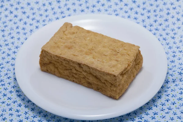Arka Planda Lezzetli Tofu Puff Kapat — Stok fotoğraf