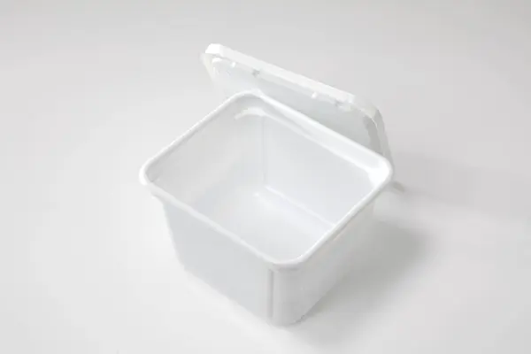 Recipiente Plástico Branco Vazio — Fotografia de Stock