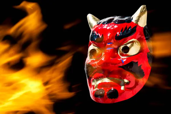 Masque Démon Tradition Japonaise Sur Fond — Photo