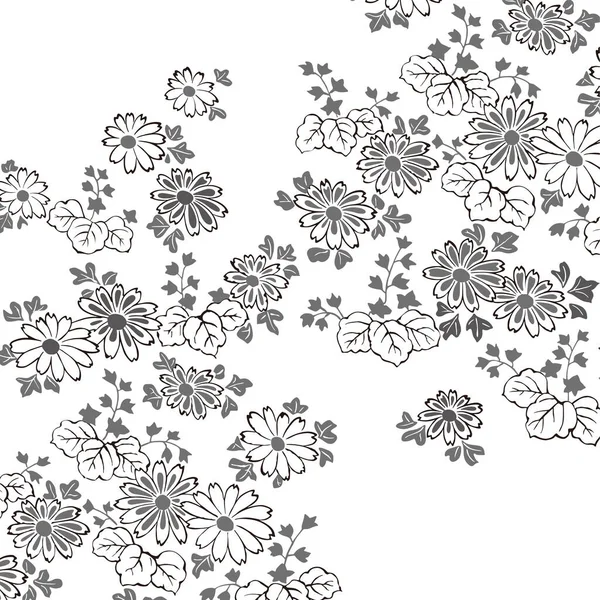 Nahtloses Muster Aus Schönen Blumen Und Blättern — Stockfoto
