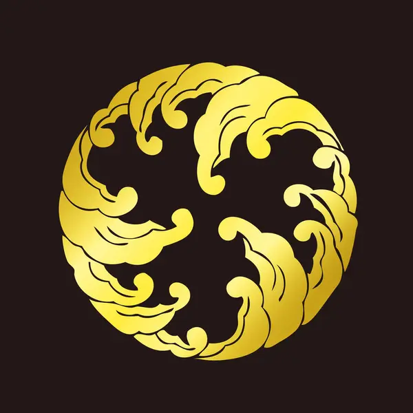 Logotipo Tradicional Cresta Familiar Japonesa Ilustración Color Dorado — Foto de Stock