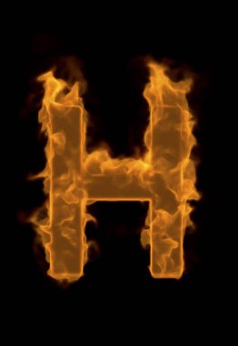 Siyah arkaplanda H harfi yazılıyor