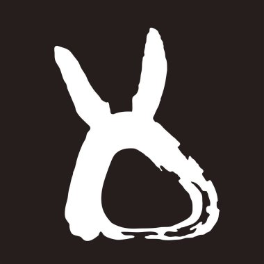 Geleneksel Japon aile arması logosu çizimi, tavşan