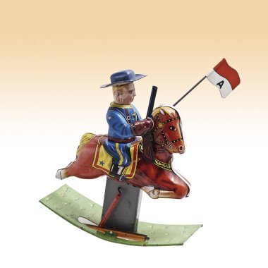 Sallanan ata binen klasik oyuncak asker.