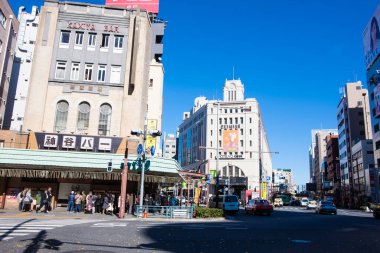 Tokyo 'da karşıdan karşıya geçen bir sürü insan