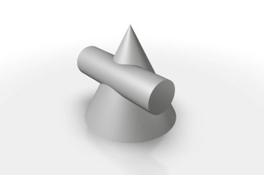 Farklı geometrik şekilli şekillerin 3 boyutlu çizimi
