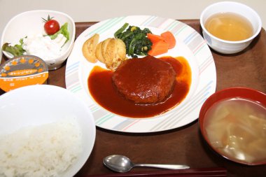 Closeup of Japanese Food on Restaurant Table 