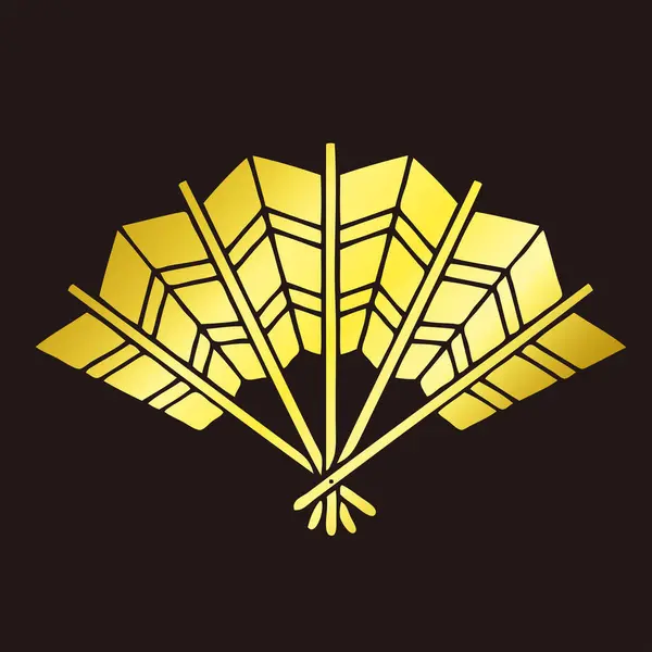 Traditionelle Japanische Familienwappen Logo Illustration Der Goldenen Farbe — Stockfoto