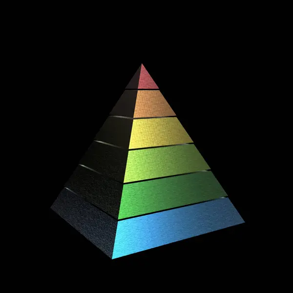 Piramida Kolorowych Bloków Białym Tle — Zdjęcie stockowe