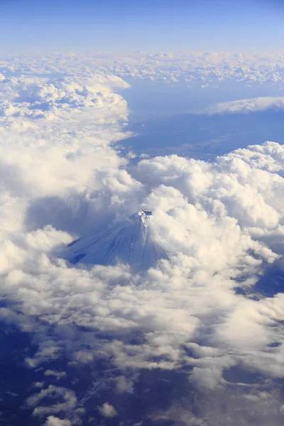 mountain fuji and clouds in Japan view from plane