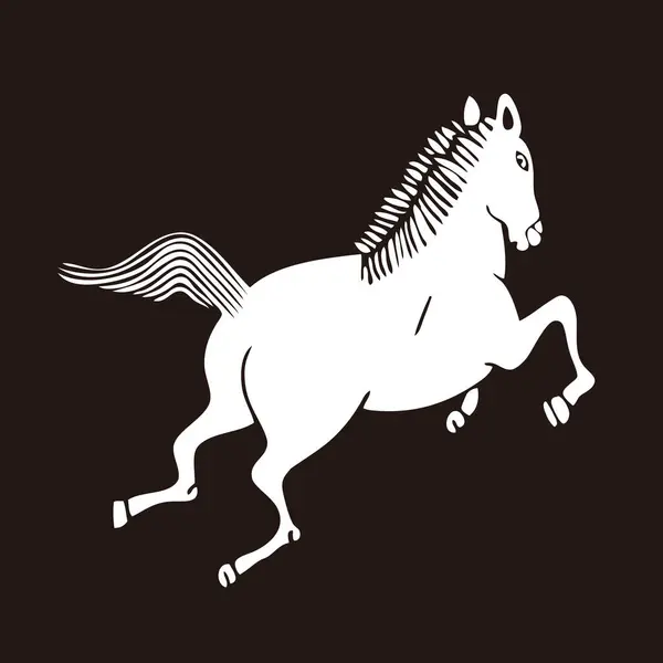 traditional Japanese family crest logo illustration, horse