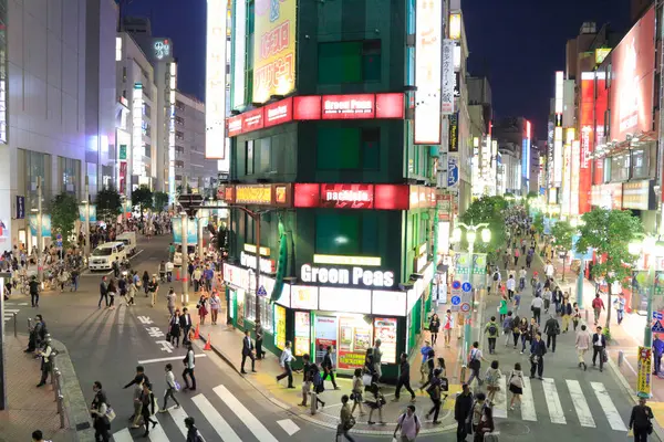 Movimentada Rua Cidade Tóquio Japão — Fotografia de Stock