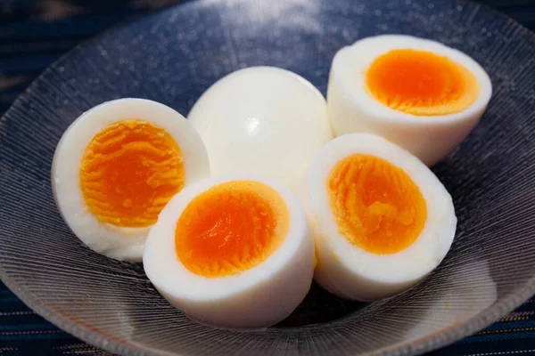 Huevos Plato Fondo Cerca — Foto de Stock