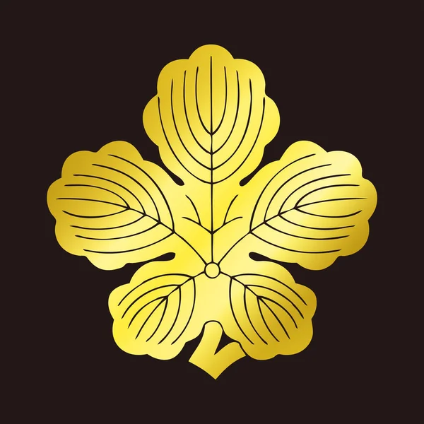 Logotipo Tradicional Crista Família Japonesa Ilustração Cor Dourada Elementos Florais — Fotografia de Stock