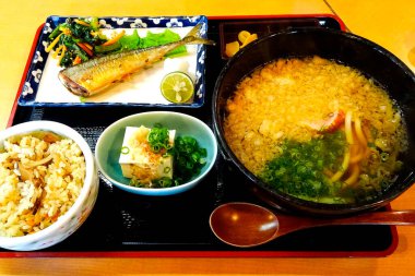 Lezzetli Asya yemekleri. Yakın çekim.