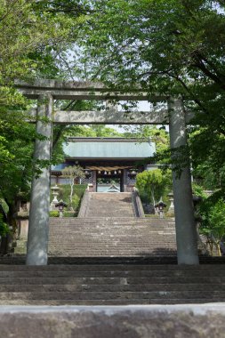 Çok güzel antik bir Japon tapınağının resimli görüntüsü.