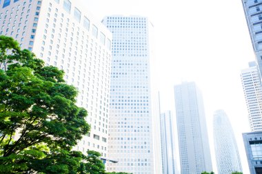 Modern binalar ve mavi gökyüzü - Tokyo, Japonya 'da