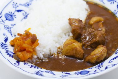 Lezzetli Japon körili pilavı ve domuz eti.