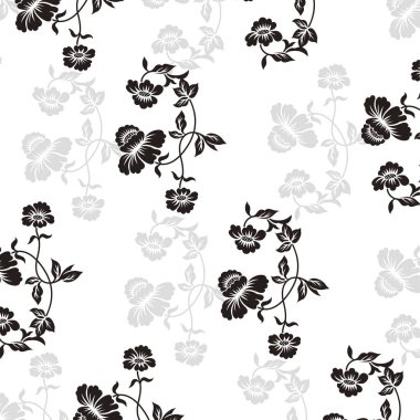 El çizimi çiçek çizimi. Tekstil, kitap ve ambalaj kağıdı şablonu