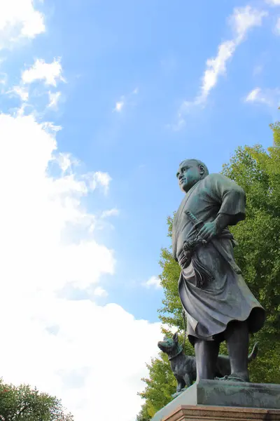 Saigo Takamori Der Letzte Samurai Bronzestatue Errichtet 1898 Öffentlichen Park — Stockfoto