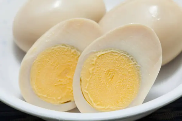 Huevos Cocidos Plato Vista Cerca — Foto de Stock