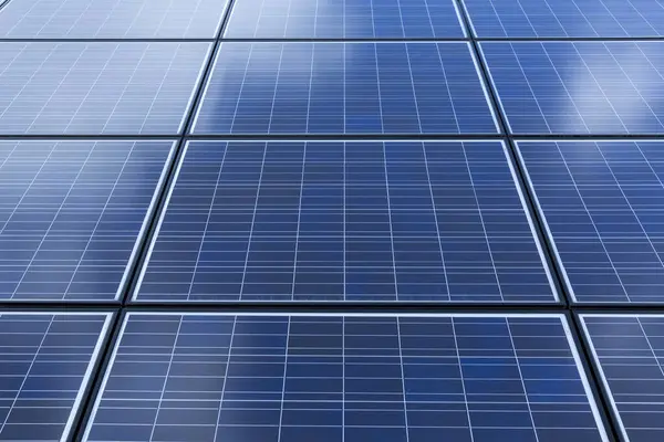 Solární Panely Zavřít Pohled — Stock fotografie