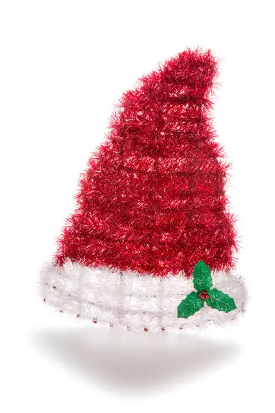 Rote Weihnachtsmütze Isoliert Auf Weißem Hintergrund — Stockfoto