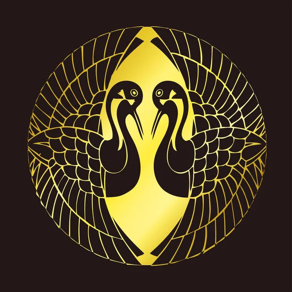 Tradiční Japonské Rodinné Erb Logo Ilustrace Zlaté Barvy — Stock fotografie