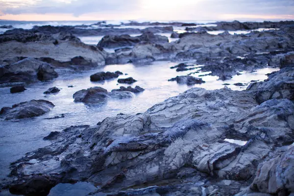 Prachtige Zonsondergang Boven Zee Natuur Achtergrond — Stockfoto