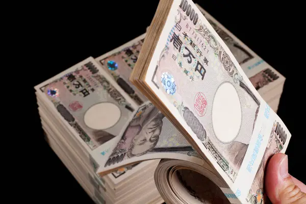 Bancnote Japoneze Fundal Închide — Fotografie, imagine de stoc
