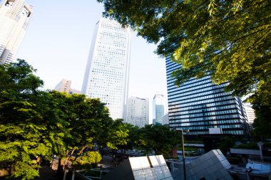 Gündüz yeşil ağaçlar ve modern mimari