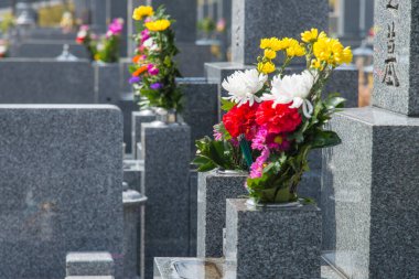 Çiçekli Japon Mezarlığı Mezar Taşları