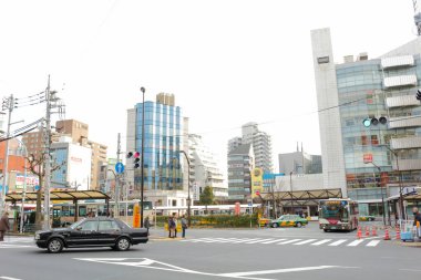view of the traffic in the city