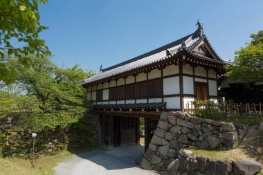 Eski bir Japon 'un manzaralı perspektifi güzelliği gizler.